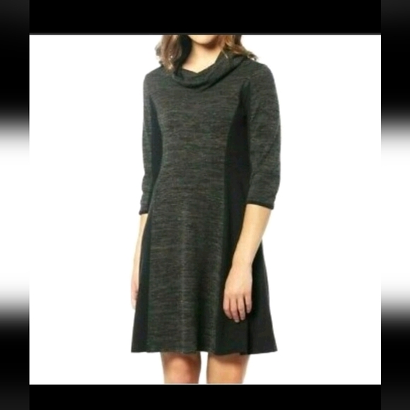 ANTHROPOLOGIE Saturday Sunday Mixed Media Cowl Neck Dress size S - Picture 1 of 8